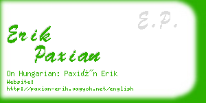 erik paxian business card